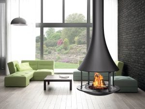 suspended fireplace by jc bordelet