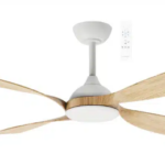 Martec Hampton 52 Remote DC Ceiling Fan Matt White/ Oak