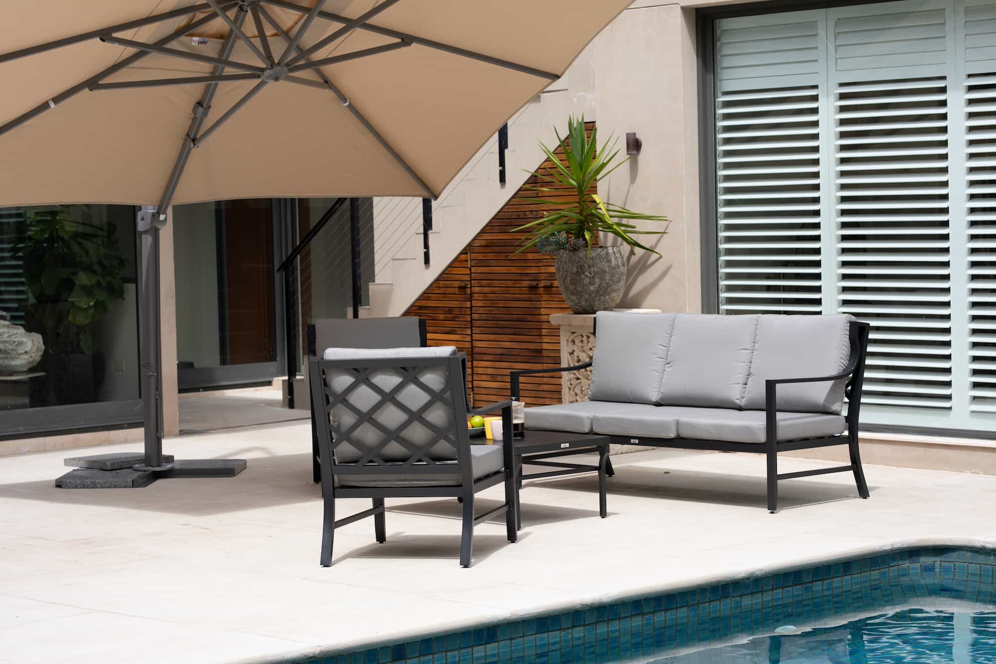 WESTCHESTER 4pc 3 Seat Sofa Set ASTA 350cm Square 96A3621